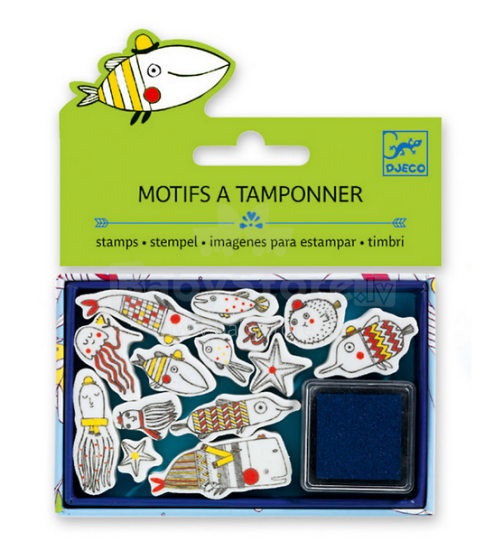 Djeco Small Stamps - Funny Fish Art. DJ09793 Zīmogi ar tintēm