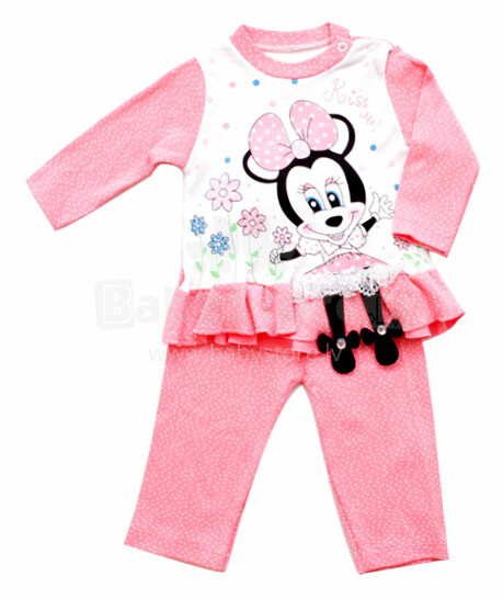 „BebeKids Minnie Pink“ stilingo rinkinio vaikiški marškinėliai + antblauzdžiai