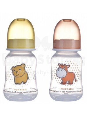 Canpol Babies Art.59/100 Plastmasas profilēta pudelīte 120ml ar knupi 0m+