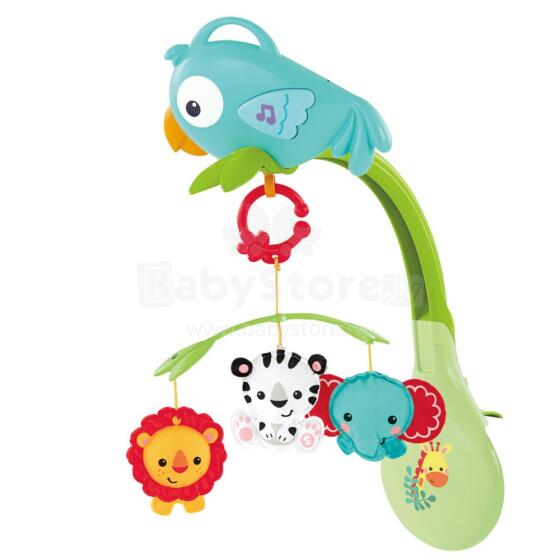 Fisher Price Rainforest Friends 3in1 Mobile Art. CHR11 Mūzikālais mobils trīs vienā