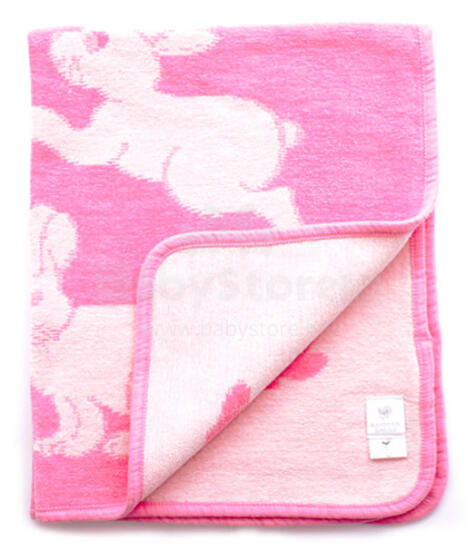 Детский пледик - покрывало из органического хлопка Art.0772 Pink/White Cotton Chenille 70*90cm