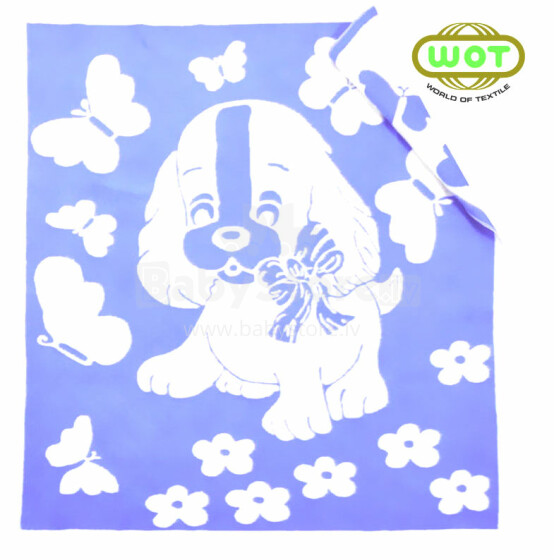 WOT ADXS Art.003 / 2006 (1073) ŠUNIS Aukštos kokybės vaikiška medvilninė antklodė (antklodė) / pledas 100x118 cm