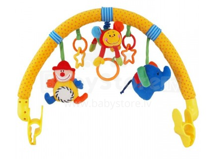 Baby Mix Art.8215-94 Clown Mīksta un krāsaina rotaļlietu arka ratiem, gultām un autokrēsliem