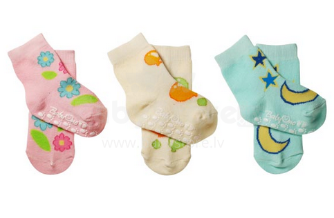„BabyOno“ menas. 416 medvilninės kojinės su ABS (6-12 m)