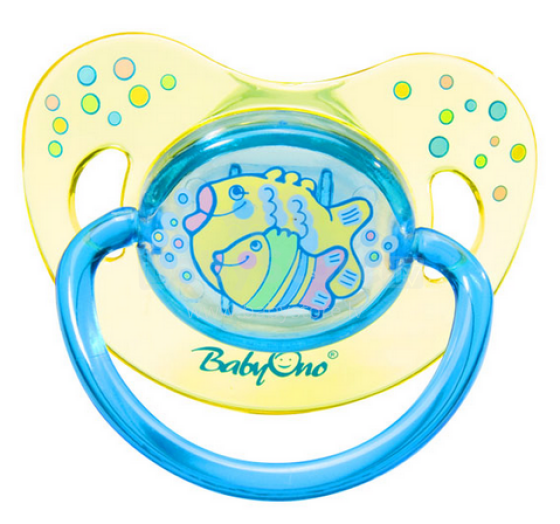 BabyOno Art. 708 Анатомическая каучуковая пустышка, 6м+