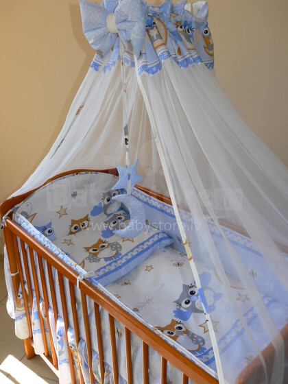 ANKRAS Bērnu gultiņas aizsargapmale 360 cm Owl blue