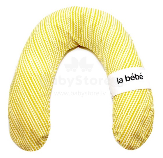 La Bebe™ Rich Cotton Nursing Maternity Pillow Art.15816 Yellow Zigzag, 30x104 cm