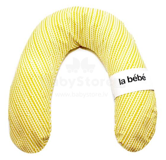 La Bebe™ Rich Cotton Nursing Maternity Pillow Art.15816 Yellow Zigzag Подкова для сна, кормления малыша 30x104 cm