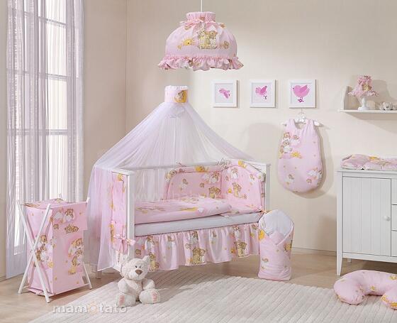 Mamo Tato Teddy Bears Col. Pink Комплект постельного белья из 6 частей (60/100x135 см)