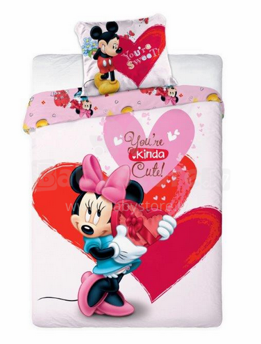 „Faro Tekstilia Disney“ patalynės komplektas „Minnie Mouse“ medvilninis patalynės komplektas 160x200