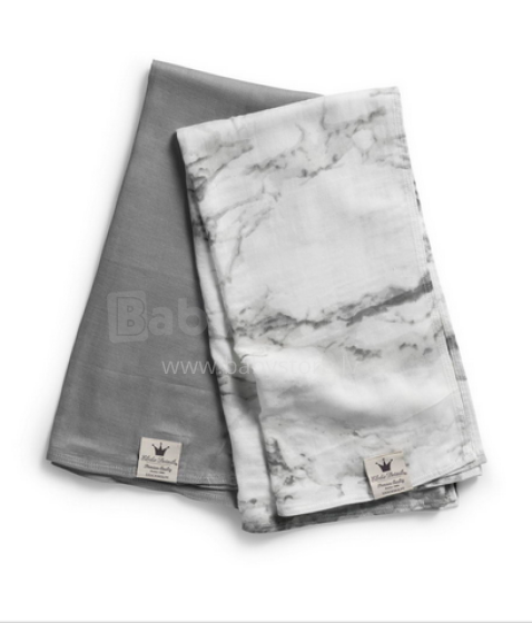 Elodie Details Bamboo Muslin Blanket - Marble Grey Bērnu plediņš no bambusa