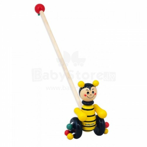 Babymix Art.TP-38171 Деревянная игрушка толкалка Пчелка