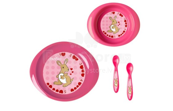 Nuvita Art. 1495 Pink Bērna pusdiena trauku komplekts