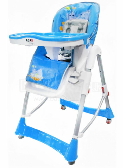 Aga Design Art.BXS 214 Briaton Blue augstākas kvalitātes bērnu barošanas krēsliņš аr mīksto kokvilnas ieliknīti