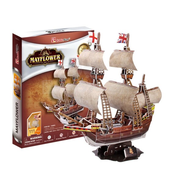 CubicFun Mayflower Art.T4009h 3D puzzle Kuģis