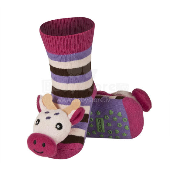 Soxo Art.51522 Zeķītes 3D dzīvnieciņi ar grabulīti 0-24m