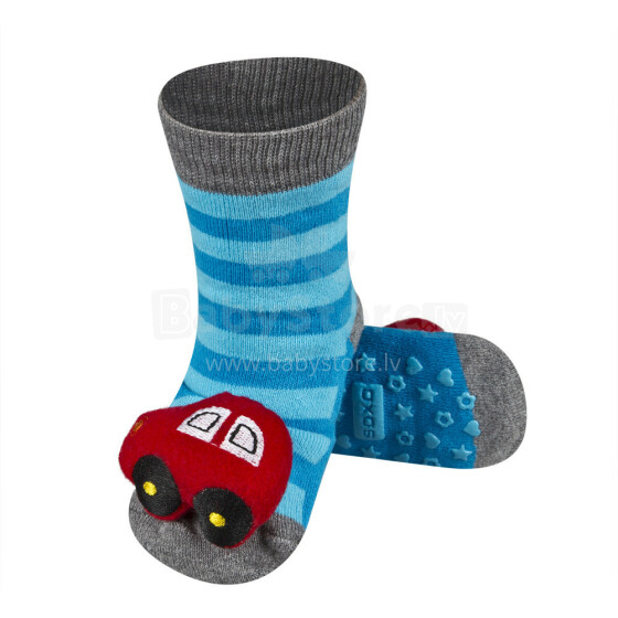 Soxo Art.58859 Детские носочки 3D с погремушкой 0-24м.