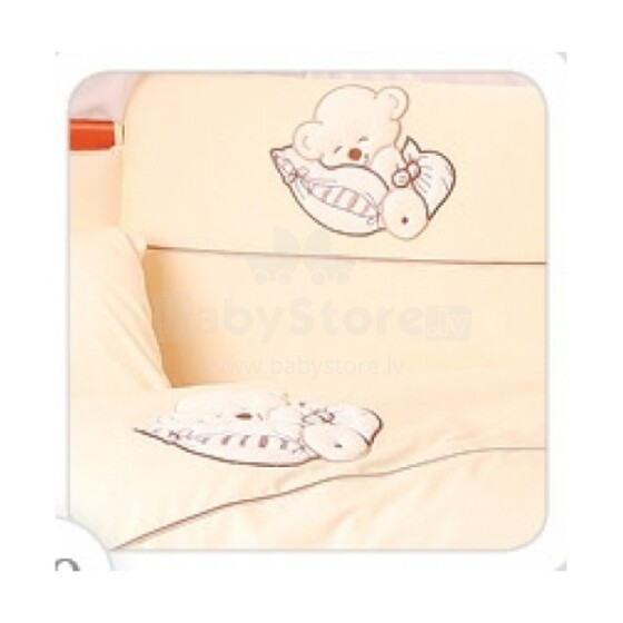 Tuttolina Sleeping Bear Cream 6/1 Kомплект детского постельного белья из 6-ти частей 
