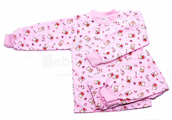 Galatex Art.81879 Sweet Cat Pink Тёпленькая  Детская хлопковая пижамка Термофроте