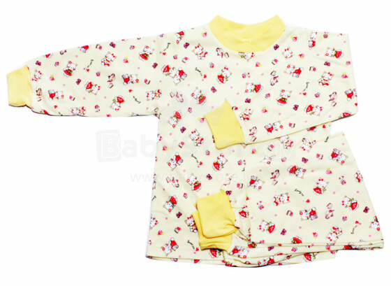 Galatex Art.81887 Sweet Cat Yellow Bērnu kokvilnas pidžama 