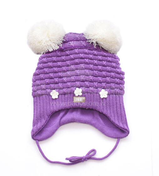 Lenne'18 Art.15376-17376A/362 Jane Knitted hat Детская вязаная шапочка на завязочках.