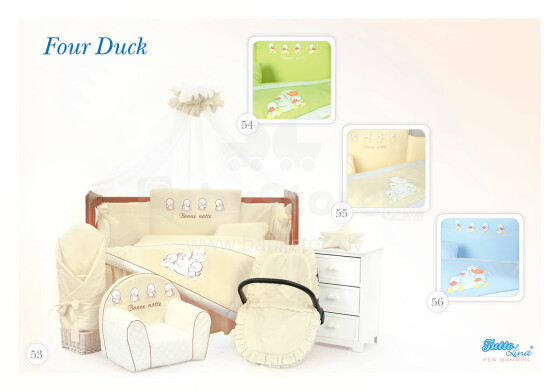 Tuttolina Art.56 Four Duck  7H- Bērnu gultas veļas komplekts