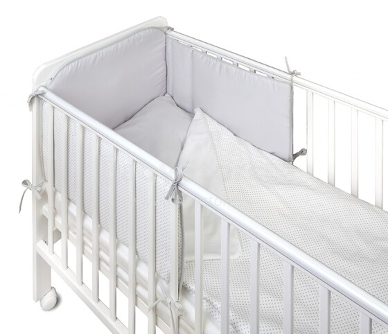 YappyKids Shades of Grey Art.82231  Kokvilnas apmalīte bērna gultiņai  180 cm