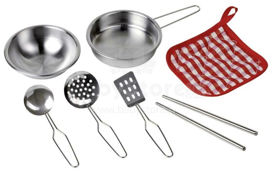 Goki Art.51730 Cooking Set Детский комплект металлической игрушечной посудки