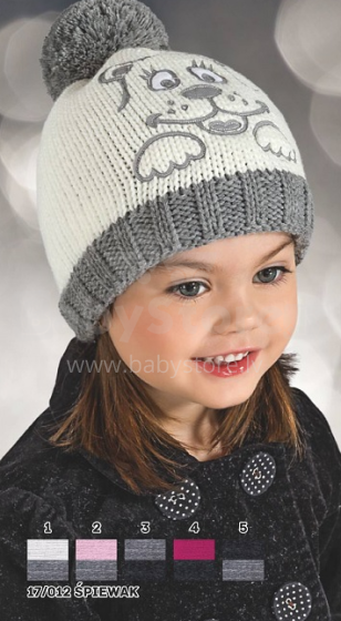 Raster 17/012 „Spiewak“ pilka šilta pusvilnonė megztinė kepurė (48-50 cm)