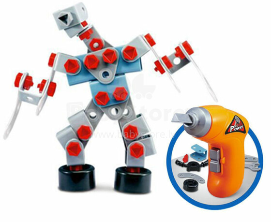 Bulider's Fun Art.294174 Construction 280 Piece Toy Tool Set lets you build vehicles & figures using tools