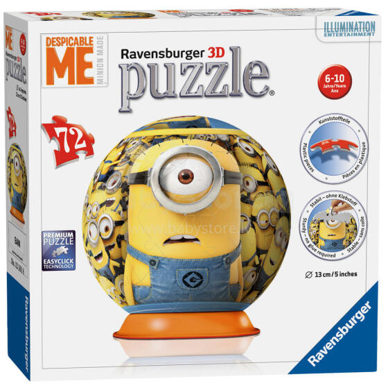 Ravensburger Art. 12 161 8 Apaļā 3D Puzle Minion