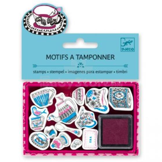 Djeco Small Stamps - Tea Time Art. DJ09787 Zīmogi ar tintēm