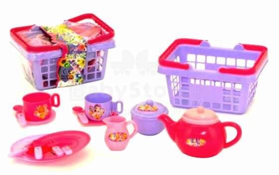 Kids Toys Art.ZR0077A Игровой набор посуды для девочек с корзинкой
