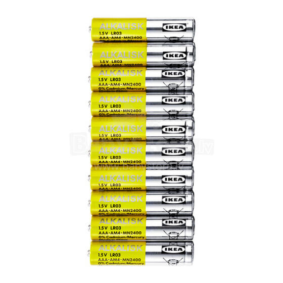 Made in Sweden Art.802.405.05 Alkalisk Alkaline battery  AAA LR03 1.5V батарейки для игрушек, каруселек, велосипедиков (10 шт.)