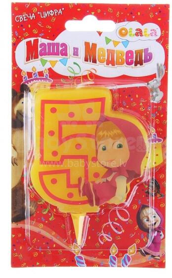 Edu Fun Toys Art.18138 Свеча цифра 5 'Маша и Медведь'
