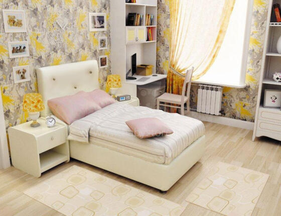 MD BEDDY Арт.83297 Стильная молодёжная кровать из эко кожи с матрасом 158x74 см