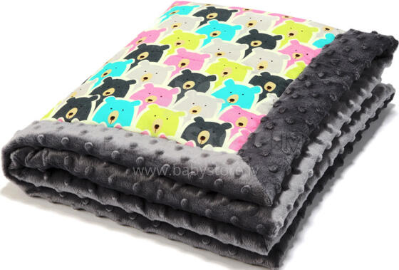 La Millou Art. 83420 Infart Blanket Bear Grey Augstākās kvalitātes divpusēja sedziņa (65x75 cm) 