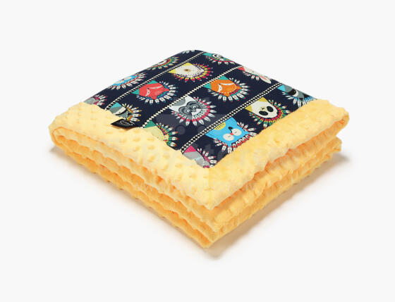 La Millou Art. 83423 Infart Blanket Indian Zoo Sunshine Augstākās kvalitātes divpusēja sedziņa (65x75 cm) 