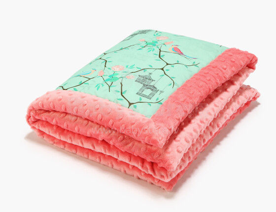 La Millou By Magdalena Rozczka Art. 83439 Infart Blanket Maggie Rose Mint Coral Высококачественное детское двустороннее одеяло от Дизайнера Ла Миллоу 
