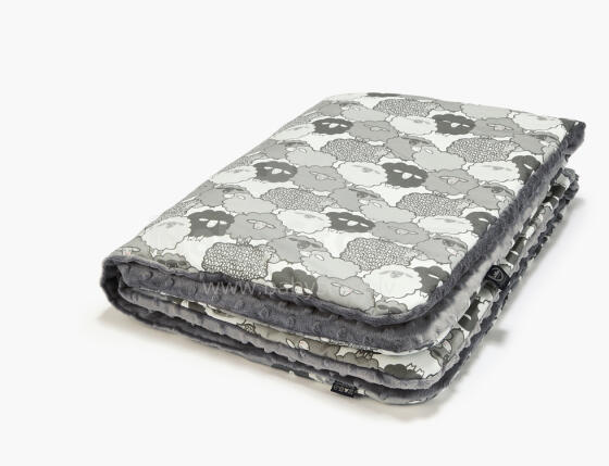 La Millou Art. 83463 Toddler Blanket Graphite Sheep Family Grey Augstākās kvalitātes divpusēja sedziņa (80x100 cm) 