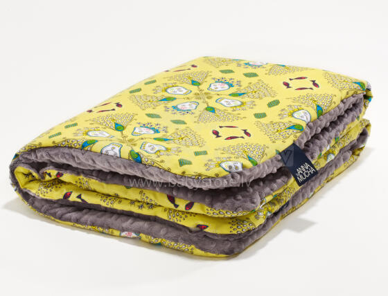 La Millou By Anna Mucha Art. 83490 Toddler Blanket Skulls Yellow Grey Augstākās kvalitātes divpusēja sedziņa (80x100 cm) 