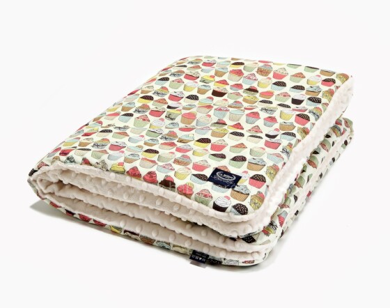 „La Millou“ menas. 83506 Ikimokyklinio amžiaus antklodė „Cupcakes Ecru Premium“ kokybės dvipusė antklodė (110x140 cm)