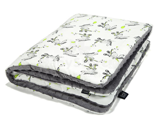 La Millou By Mommy Draws Art. 83523 Preschooler's Blanket Funny Bunny Grey Высококачественное детское двустороннее одеяло (110x140 см)
