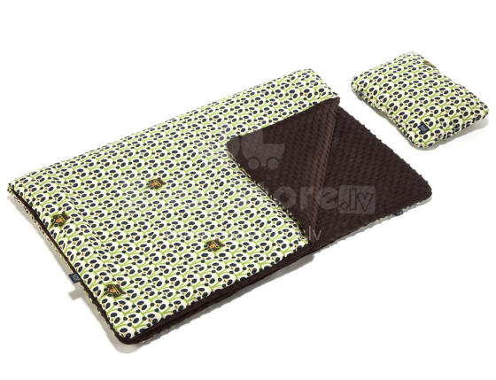 La Millou Art. 83571 Kid Kit Panda Gang Chocolate Augstākās kvalitātes divpusēja sedziņa un spilvens