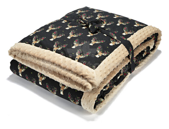 „La Millou“ menas. 83597 Tėvams Oh My Deer Latte Premium kokybės dvipusė antklodė (140x200 cm)