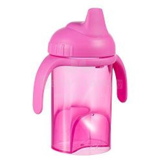 Difrax Art.704 Pink krūzīte ar mīkstu knupīti 250ml