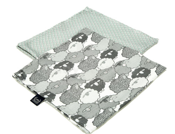 La Millou Art. 83949 Bamboo Muslin 2 Pack Graphite Sheep Family&Minty Dots Augstākās kvalitātes muslina ietināšanas autiņš no bambusa, 2 gb. (70x70 cm