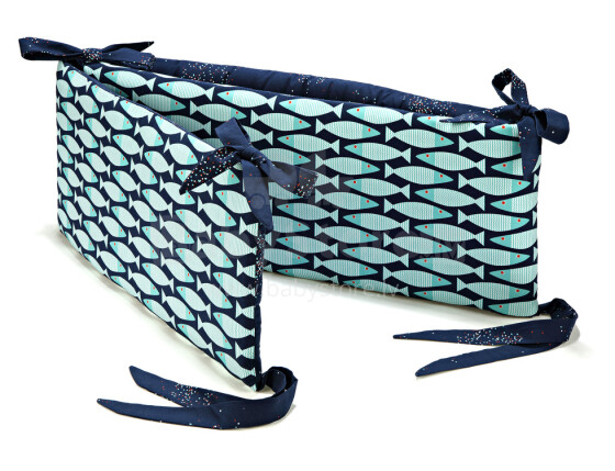 La Millou Art. 84073 Bed Bumper Fish&Confetti Navy Высококачественный бортик-охранка (70x70x70 см)
