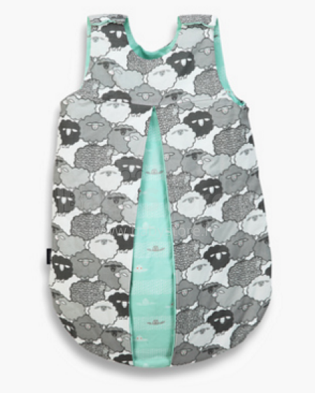 La Millou Art. 84081 Sleeping Bag S Graphite Sheep Family&Strips Bērnu guļammaiss ar rāvējslēdzēju