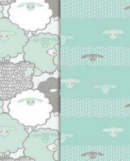 La Millou Art. 84090 Sleeping Bag S MInt Sheep Family&Strips Limitted Edition Bērnu guļammaiss ar rāvējslēdzēju